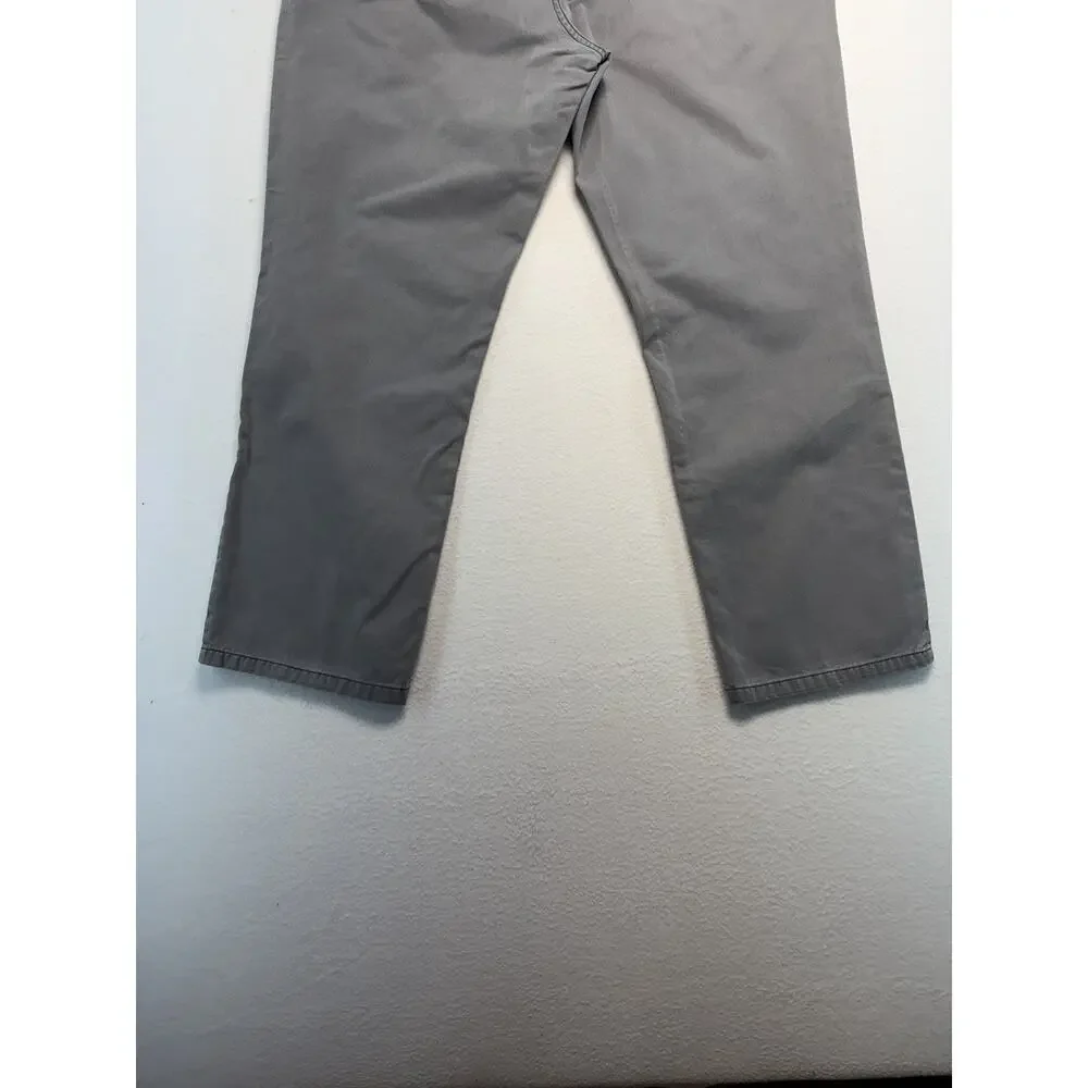 Cotten casuals gray Flat Front pants men 40X30 Office Workwear Streetwear Travel